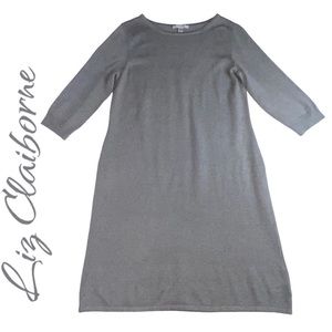 Liz Claiborne Gray Sweater Dress - Women’s Medium